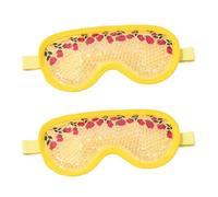 HAGJII 2 Unidades Antifaz Gel Frio Con Perlas De Pvc, Colorida Máscara De Gel Para Ojos Frías Y Calientes Para Fatiga Ocular, Dolores De Cabeza, Mascara De Dormir(Amarillo)
