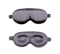 HAGJII 22 Momme 3D Contorneada Antifaz Para Dormir De Seda Natural, Párfora Para Hombres Y Mujeres Mascara De Dormir Para Quienes Duermen De Lado, Conbanda Elástica(Gray)
