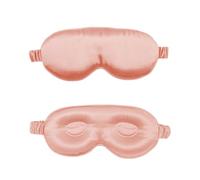 HAGJII 22 Momme 3D Contorneada Antifaz Para Dormir De Seda Natural, Párfora Para Hombres Y Mujeres Mascara De Dormir Para Quienes Duermen De Lado, Conbanda Elástica(Pink)