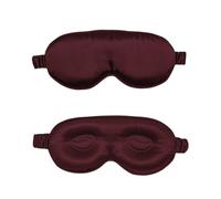 HAGJII 22 Momme 3D Contorneada Antifaz Para Dormir De Seda Natural, Párfora Para Hombres Y Mujeres Mascara De Dormir Para Quienes Duermen De Lado, Conbanda Elástica(Red)
