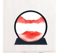 HAGJII Arte De Arena En Movimiento con Cristal De Alta Transparencia, Pantalla 3D con Movimiento Líquido Pintura De Arena Creatividad Cuadro De Arena(Red,7in)