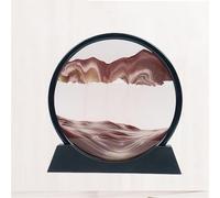 HAGJII Arte De Arena En Movimiento con Cristal De Alta Transparencia, Pantalla 3D con Movimiento Líquido Pintura De Arena Creatividad Cuadro De Arena(Brown,12in)