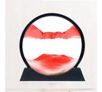 HAGJII Arte De Arena En Movimiento con Cristal De Alta Transparencia, Pantalla 3D con Movimiento Líquido Pintura De Arena Creatividad Cuadro De Arena(Red,12in)