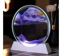 HAGJII Arte De Arena En Movimiento Movimiento Líquido En 3D, Adorno Luminoso Pintura De Arena para Aliviar El Estrés De Los Adultos Cuadro De Arena(Purple,17.5CM)