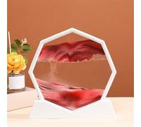 HAGJII Arte De Arena En Movimiento Paisaje De Arena 3D con Cristal Transparente, Pintura De Arena para El Hogar Oficina Cuadro De Arena Decoración(Red,White Frame)