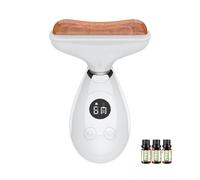 HAGJII Masajeador Face Para Corporal, Guasha Electrico Con Calor Y Vibración, 9 Ajustes Para Arrugas, Papada Y Tratamiento Antienvejecimiento(Red Bian Stone)