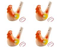 HAGJII Mini Cerámica Silbato De Pájaro Imita El Canto De Los Pájaros Silbato Pájaro Lindo Forma De Animal Regalos De Pascua Silbatos De Agua 4 Piezas(Chicken B)