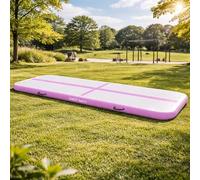 HAGO 24 | AirTrack | Esterilla de gimnasia 300 cm rosa | Esterilla de gimnasia | Tumbling Matte | Bomba eléctrica | Yoga Gimnasia Pilates | Drop Stitch | 300 x 100 x 10 cm | Bolsa