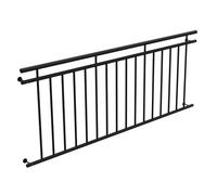 HAGO 24 | Balcón francés | Rejilla para ventana | Barandilla de acero | 225 x 90 cm negro | Barandilla de barandilla | Balcón Juliet | Barandilla | Balcón de salida | Ventana de barandilla