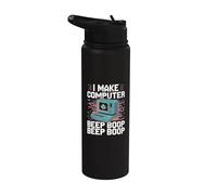 Hago Beep Boop Beep Boop Ingeniero de redes Stainless Steel Insulated Water Bottle