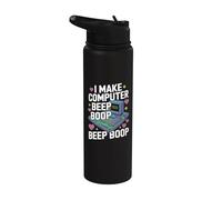 Hago Beep Boop Beep Boop Ingeniero de redes Stainless Steel Insulated Water Bottle