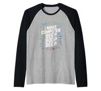 Hago Beep Boop Beep Ingeniero de Redes Camiseta Manga Raglan