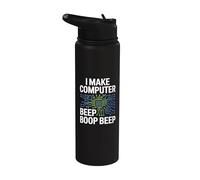 Hago Beep Boop Beep Ingeniero de redes Stainless Steel Insulated Water Bottle