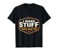 Hago Cosas, eso es lo Que Hago, Broma Vintage del creador de DIY Maker Camiseta gráfica económica, Hombre, Negro, L