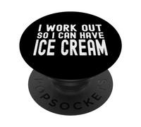 Hago Ejercicio para Poder Tomar Helado PopSockets PopGrip Adhesivo