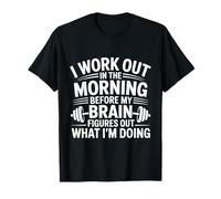 Hago Ejercicio por la mañana Antes de mi Cerebro Fitness Divertido Camiseta