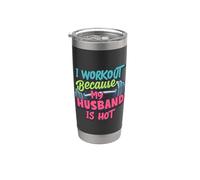 Hago ejercicio porque mi esposo es caliente, Gimnasio de fitness para mujeres divertidas Vaso térmico de acero inoxidable de doble pared