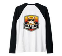 Hago lo Que Quiero, Amante del dueño de un Gato, Divertido, Retro, Broma Vintage Camiseta Manga Raglan