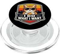 Hago lo Que Quiero, Amante del dueño de un Gato, Divertido, Retro, Broma Vintage PopSockets PopGrip para MagSafe