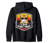 Hago lo Que Quiero, Amante del dueño de un Gato, Divertido, Retro, Broma Vintage Sudadera con Capucha