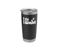 "Hago lo que quiero", divertida mascota perro gato, amigos peludos Vaso térmico de acero inoxidable de doble pared
