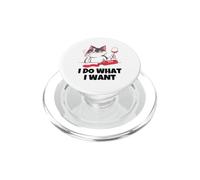 Hago lo Que Quiero Gato derramando Vino Tinto - Amantes del Gato y el Vino PopSockets PopGrip para MagSafe