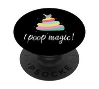 Hago popó Magic Unicorn Rainbow Poop PopSockets PopGrip Adhesivo