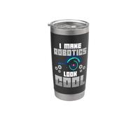 Hago que la robótica se vea genial Robots Ciencia Divertido Humor friki Vaso térmico de acero inoxidable de doble pared