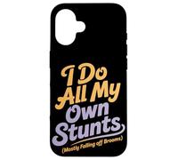 Hago todas mis propias acrobacias principalmente cayendo escobas Halloween Carcasa para iPhone 16