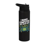Hago un pitido de computadora Boop Beep estilo de ingeniero de redes Stainless Steel Insulated Water Bottle