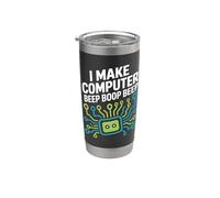 Hago un pitido de computadora Boop Beep estilo de ingeniero de redes Vaso térmico de acero inoxidable de doble pared
