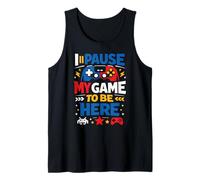 Hago una Pausa en mi Juego para Estar aquí Divertido Jugador Quote Controller Camiseta sin Mangas