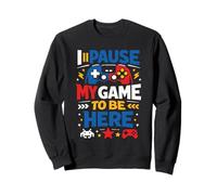 Hago una Pausa en mi Juego para Estar aquí Divertido Jugador Quote Controller Sudadera