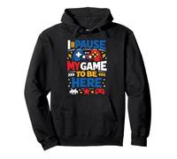 Hago una Pausa en mi Juego para Estar aquí Divertido Jugador Quote Controller Sudadera con Capucha