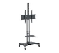 HAGOR HP Twin Stand HD Sistema de Soporte Móvil para Pantallas TV o Monitores hasta 2.13 m (84"), Pared, Ajustable en Altura, Ruedas, Negro
