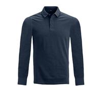 HAGOT 1PCS Polo Hombre Camisa Manga Larga, Classic Western Camisa Abotonada Hombre, Algodón Polo Trabajo, Deportivo Transpirable Golf Tops, Regular Fit, Azul Marino, XL