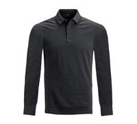 HAGOT 1PCS Polo Hombre Camisa Manga Larga, Classic Western Camisa Abotonada Hombre, Algodón Polo Trabajo, Deportivo Transpirable Golf Tops, Regular Fit, Schwarz, L