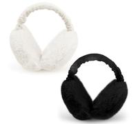HAGOT 2PCS Orejeras Invierno, Plegables de Felpa Peluche, Orejeras Térmicas de Frio Earmuffs Cálido, Orejera Piel Artificial, Unisex Accesorios Invierno para Mujer Hombre Exteriores