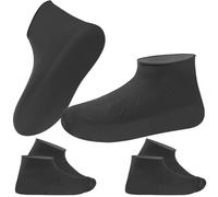 HAGOT 3 Pares Cubrezapatos Impermeables, Reutilizable Antideslizante Goma Cubrezapatos, Protector Calzado lluvia, Cubiertas del Zapatos Unisex, para Lluvia, Día de Nieve, Caminos Fangosos, Negro