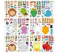 HAGOT 36 Pegatinas de Animales Adorables, Pegatinas para Animale Hacer una Cara,Ideales para Scrapbooking, Maleta,MacBook, Portátil, Regalos de Cumpleaños, Datos Curiosos para Fiestas y Pegatinas