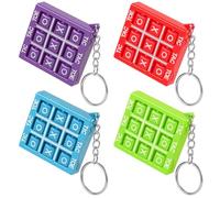 HAGOT 4 Pcs Tres en Raya Niños, Mini Juego de Mesa de Fieltro con Llaveros, Regalos Alumnos Primaria, Detalles Cumpleaños Niños, Juego de Viaje, A