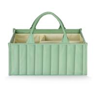 HAGOT Cesta Organizadora Bebe, Organizador Bebe de Carrito de Pañales, con Compartimentos Desmontables, para Futura Mamá (Verde Delgado)