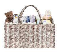 HAGOT Cesta Organizadora Bebe, Organizador Bebe de Carrito de Pañales, con Compartimentos Desmontables, para Futura Mamá (Flor)