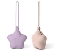 HAGOT Pack de 2 Guarda Chupetes Bebe, Estuche para Guardar Chupete de Silicona, Guardachupetes Portachupetes Sin BPA, Rosa + Lavanda