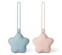 HAGOT Pack de 2 Guarda Chupetes Bebe, Estuche para Guardar Chupete de Silicona, Guardachupetes Portachupetes Sin BPA， Rosa + Azul Claro