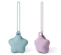 HAGOT Pack de 2 Guarda Chupetes Bebe, Estuche para Guardar Chupete de Silicona, Guardachupetes Portachupetes Sin BPA, Azul + Morado