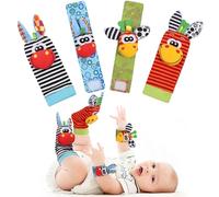 HAGOT Sonajero Calcetines y Muñequeras para Bebé, Sonajeros de Muñeca Bebe con Buscador de Muñeca y Pie, Sonajero Pies y Manos Bebe Fomentan el Aprendizaje y la Diversión para Bebes 0-12 Meses, B