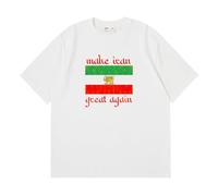 HAGRDBC Make Iran Great Again Camiseta Running Hombre, Camiseta Corta de Cuello Redondo, Cómodo Informales Camiseta Hombre para Senderismo, Ligera(White,3XL)