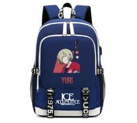 HAGRDBC Yuri!!! o-n Ice Mochila para Niños y Niñas, Mochila Animados de Capacidad Grande, Libros Bolsas Multifuncional para Niños y Niñas(Blue2)