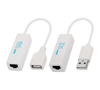 Hagsnec 2 unidades de extensor USB a conector RJ45, USB 2.0 a RJ45, cable adaptador de extensión LAN Ethernet hasta 200 metros
